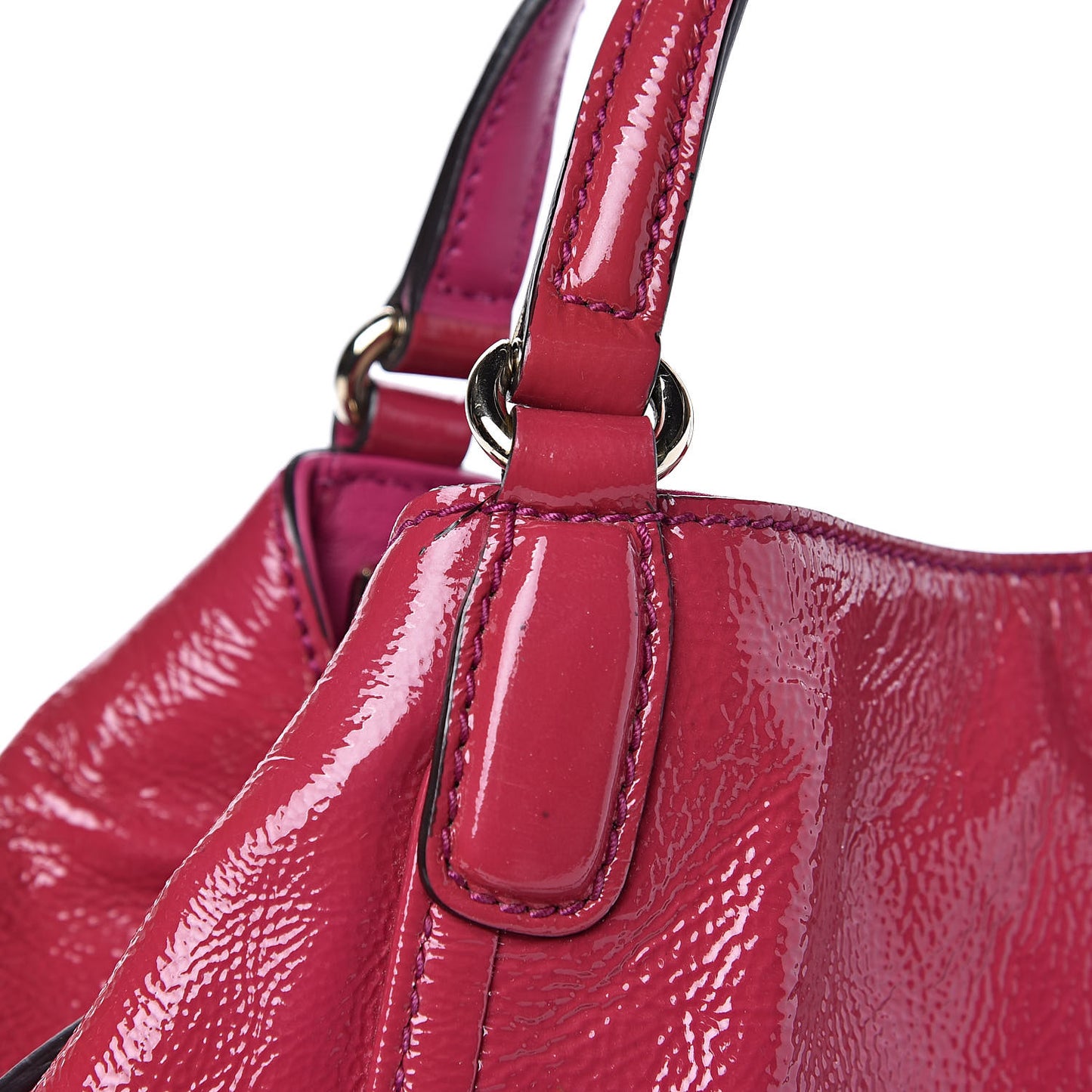 Patent Small Soho Shoulder Bag Bright Bougainvillea