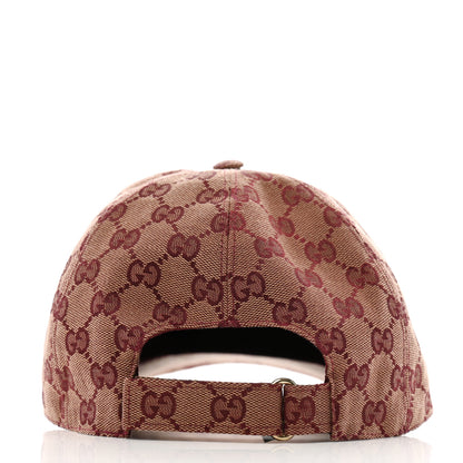 Gucci Monogram Textured Dollar Calfskin Zeno Baseball Hat L Camel Bordeaux 6 of 10