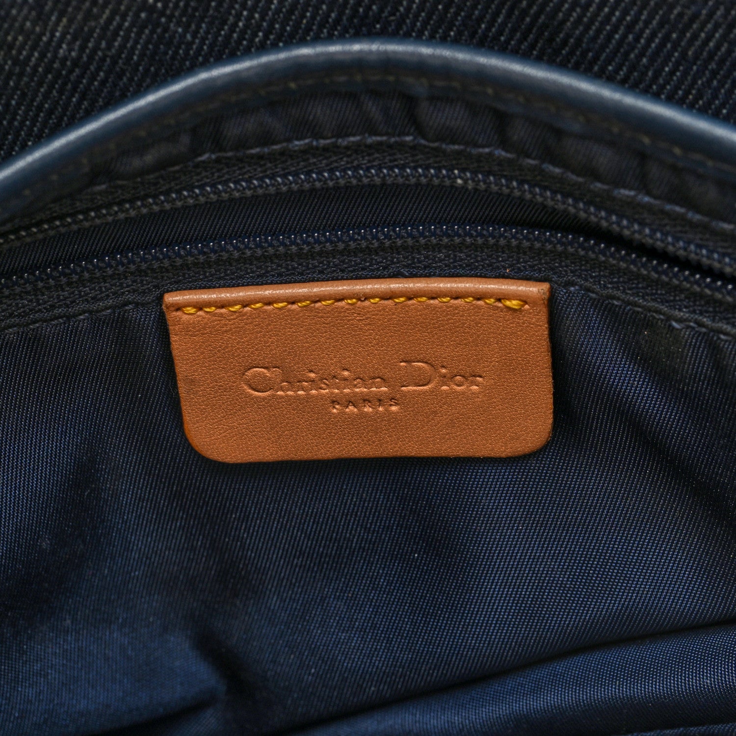 Christian Dior Denim Calfskin Saddle Bag Blue 6 of 10