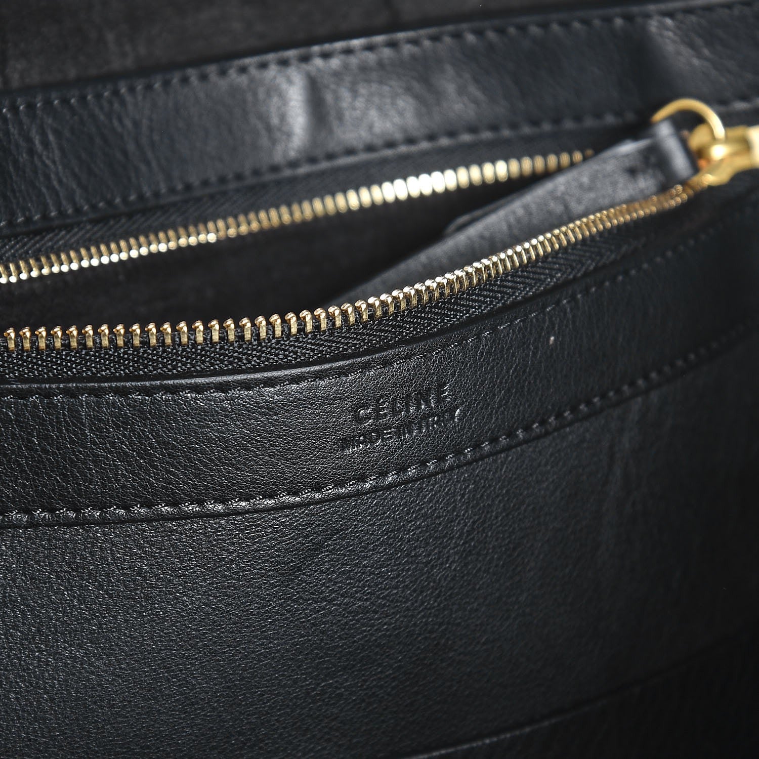 Celine Soft Grained Calfskin Medium Belt Cabas Phantom Black 6 of 9