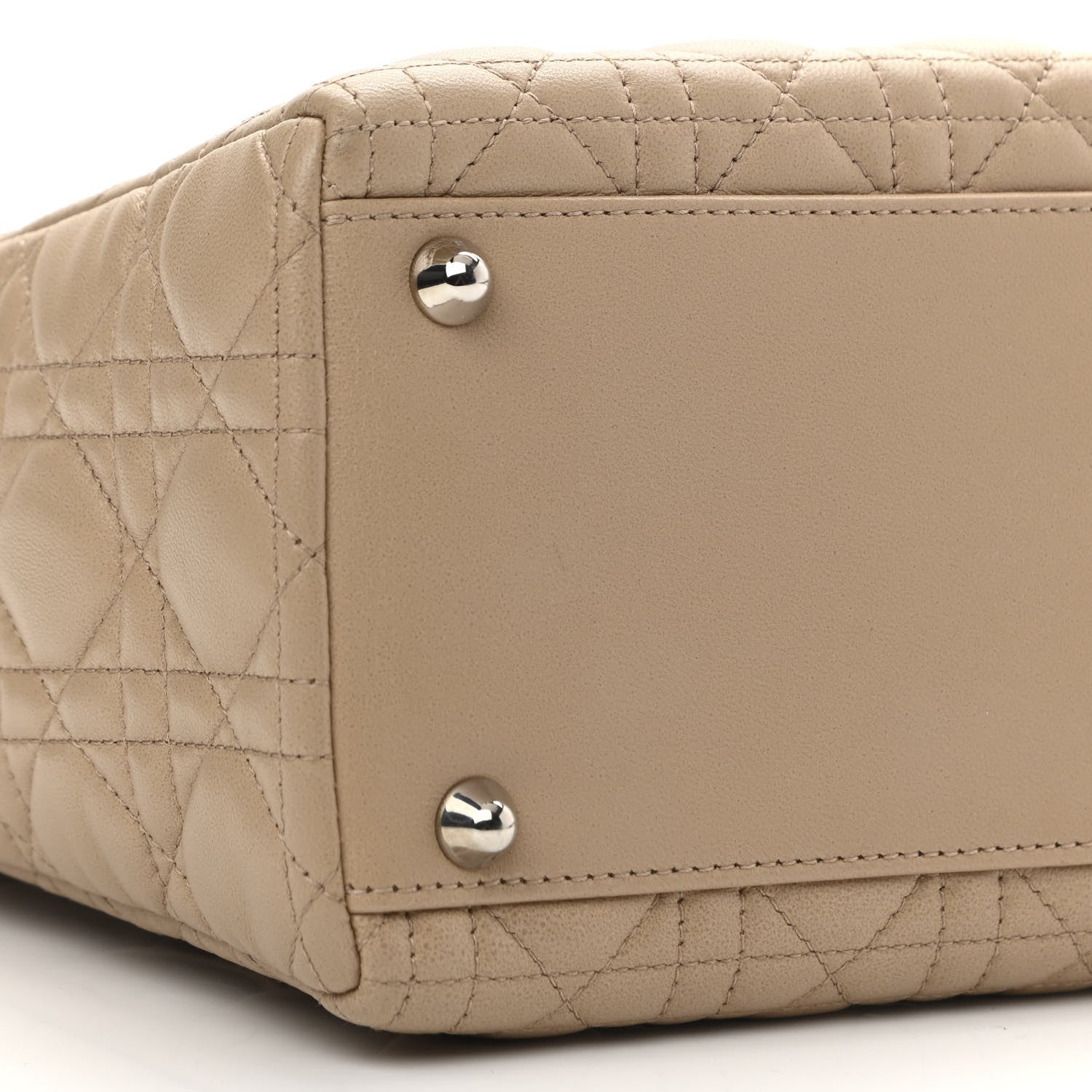 Christian Dior Lambskin Cannage Large Lady Dior Beige 9 of 13