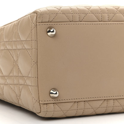 Christian Dior Lambskin Cannage Large Lady Dior Beige 9 of 13