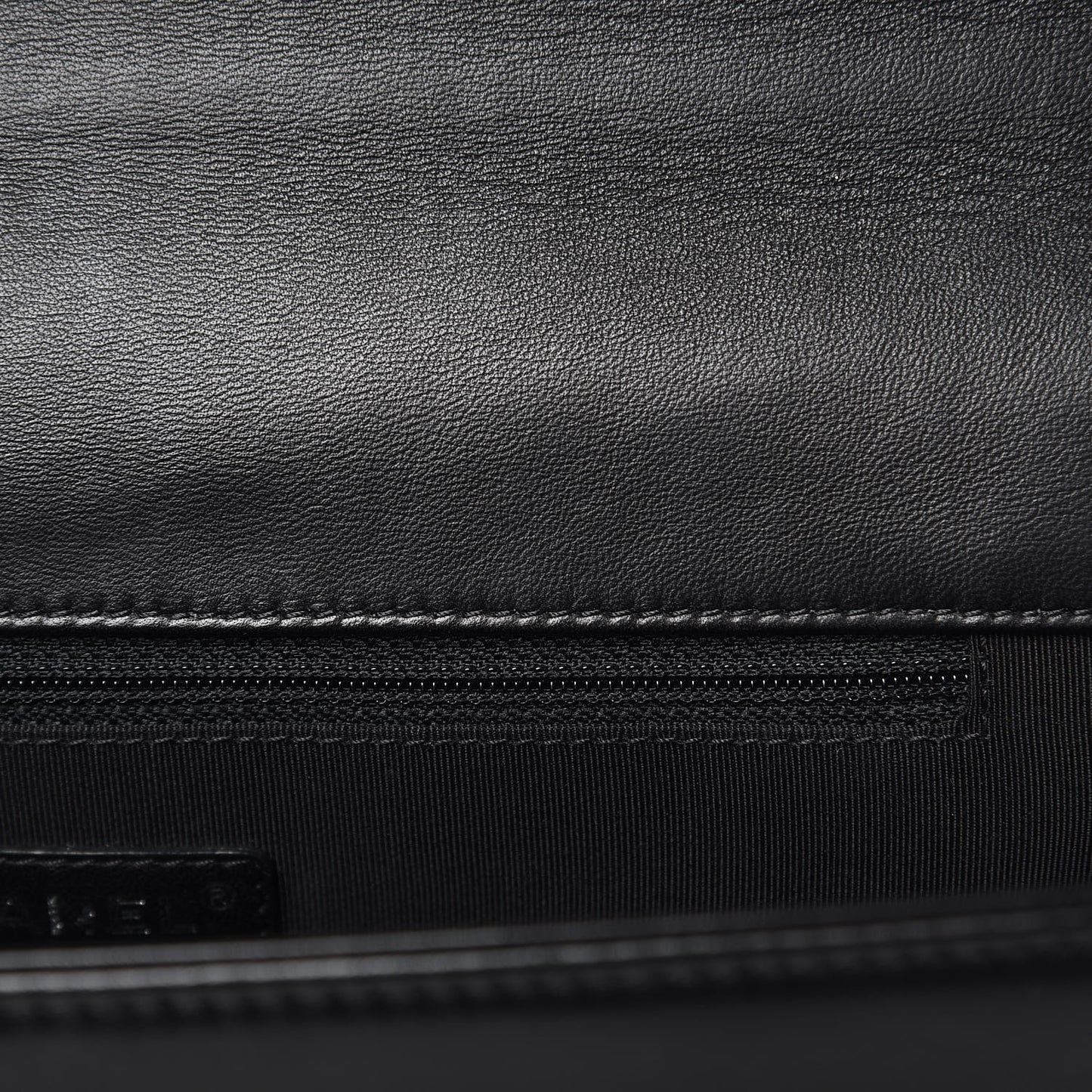 Lambskin Quilted Large Boy Flap Black