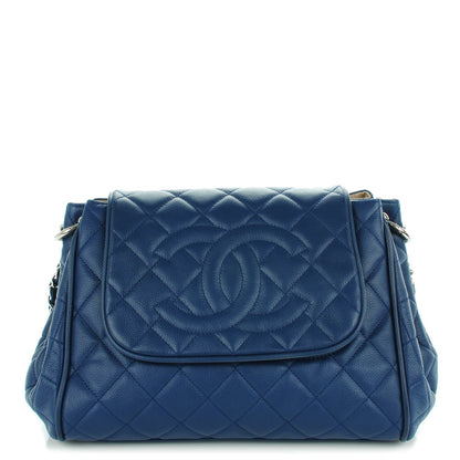 Chanel Caviar Quilted Timeless Accordion Flap Navy Blue 1 of 7
