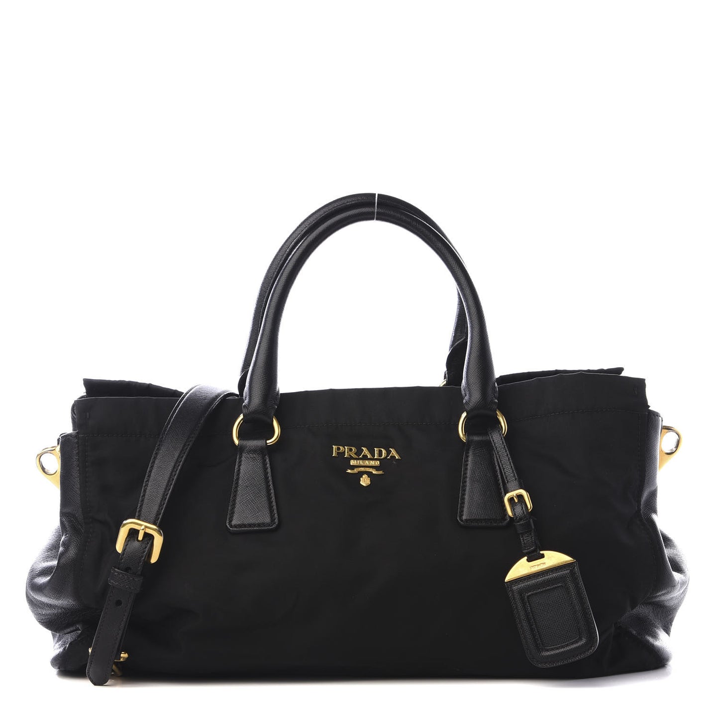 Tessuto Nylon Saffiano Tote Black