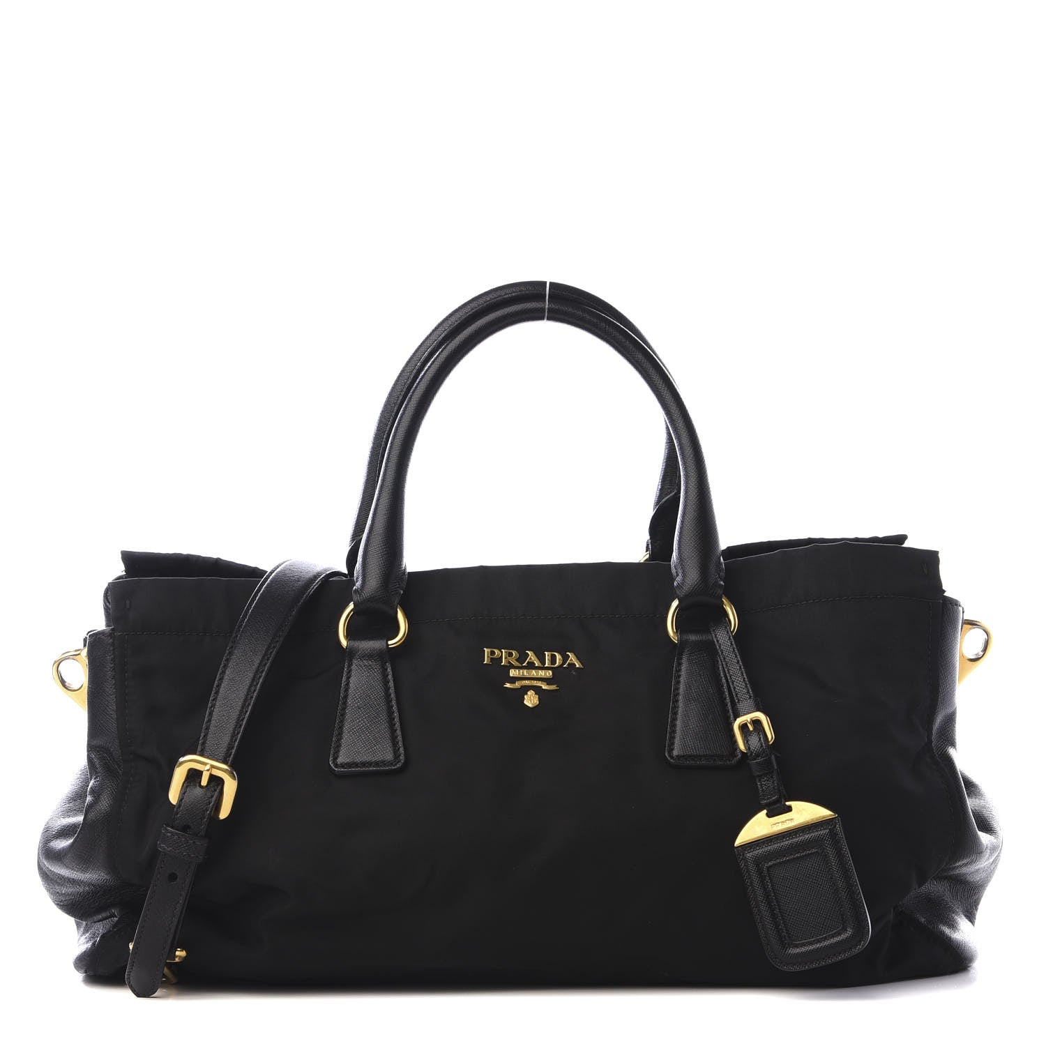 Prada Tessuto Nylon Saffiano Tote Black 1 of 8