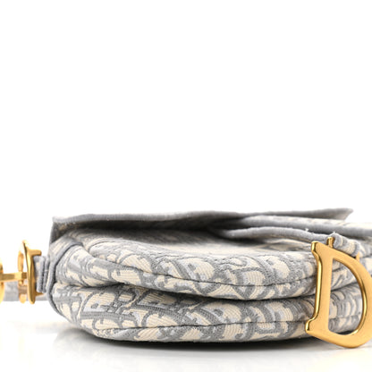 Christian Dior Oblique Embroidered Saddle Bag Gray 12 of 13