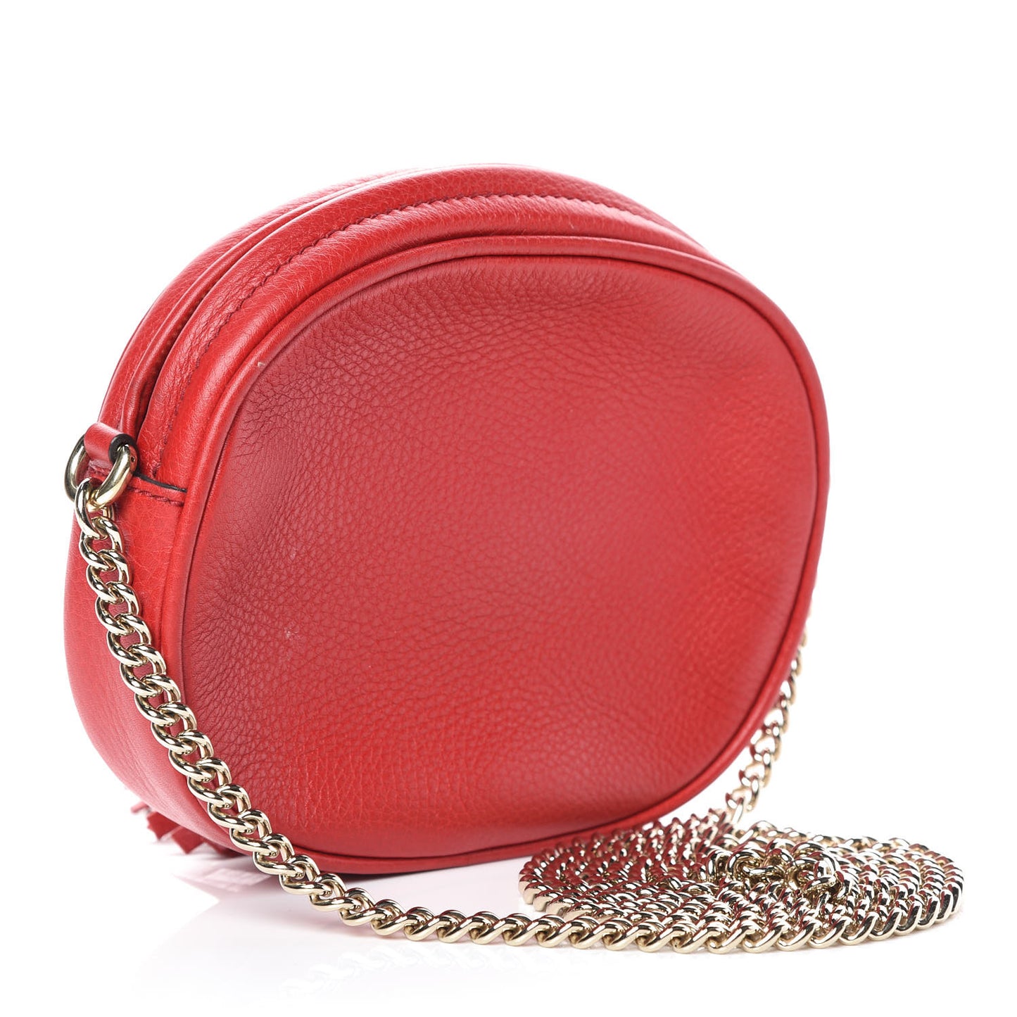 Pebbled Calfskin Mini Soho Chain Bag Tabasco Red