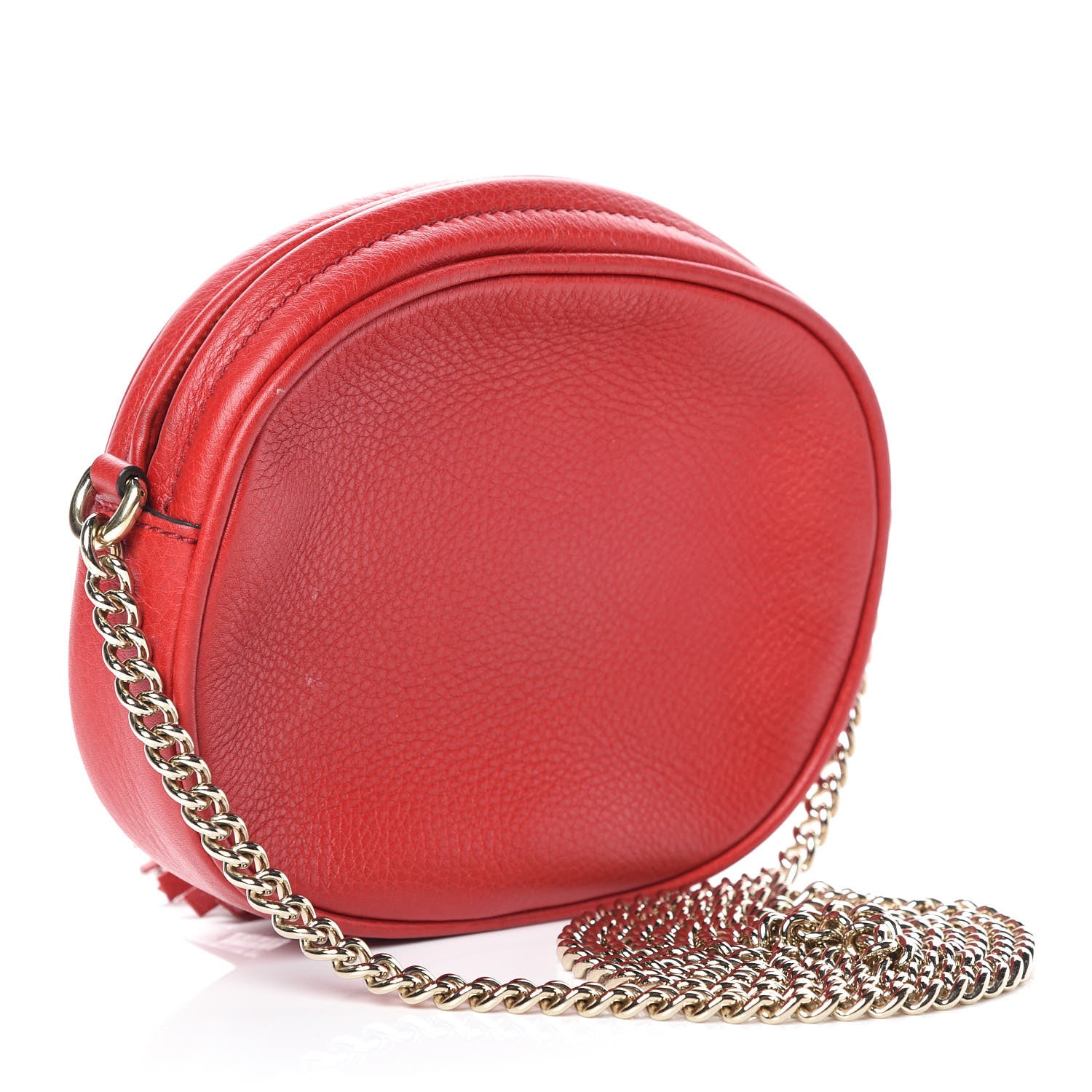 Gucci Pebbled Calfskin Mini Soho Chain Bag Tabasco Red 3 of 9