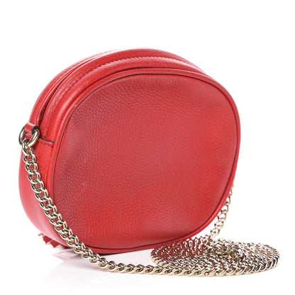 Gucci Pebbled Calfskin Mini Soho Chain Bag Tabasco Red 3 of 9