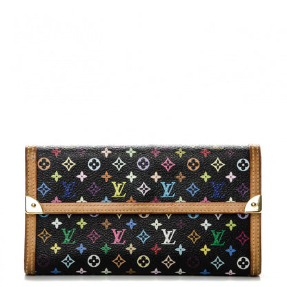 Louis Vuitton Monogram Multicolor Porte Tresor International Wallet Black 1 of 7
