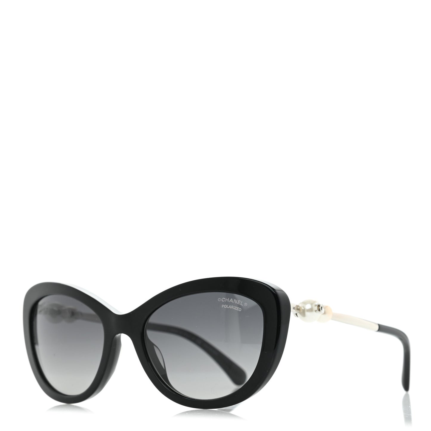 Polarized Cat Eye Pearl Sunglasses 5340-H Black