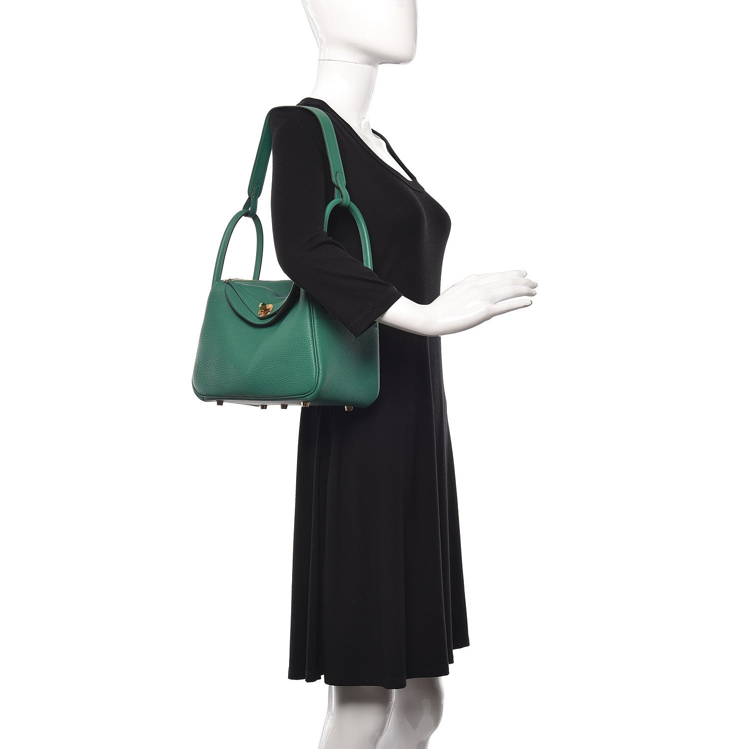 Hermes Taurillon Clemence Lindy 26 Vert Vertigo 2 of 11