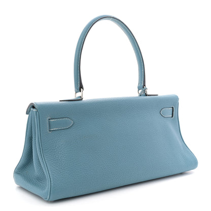 Hermes Taurillon Clemence Shoulder Kelly 42 Blue Jean 3 of 12