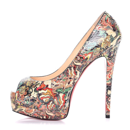 Christian Louboutin Python Faience Lucido Palais Royal 140 Pumps 38.5 Multicolor 1 of 10