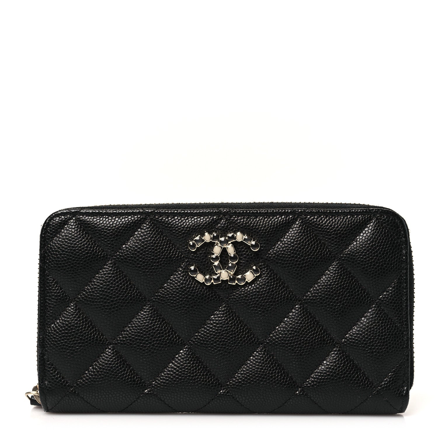 Chanel Caviar Quilted Medium Zip Around Wallet Black 1 of 10