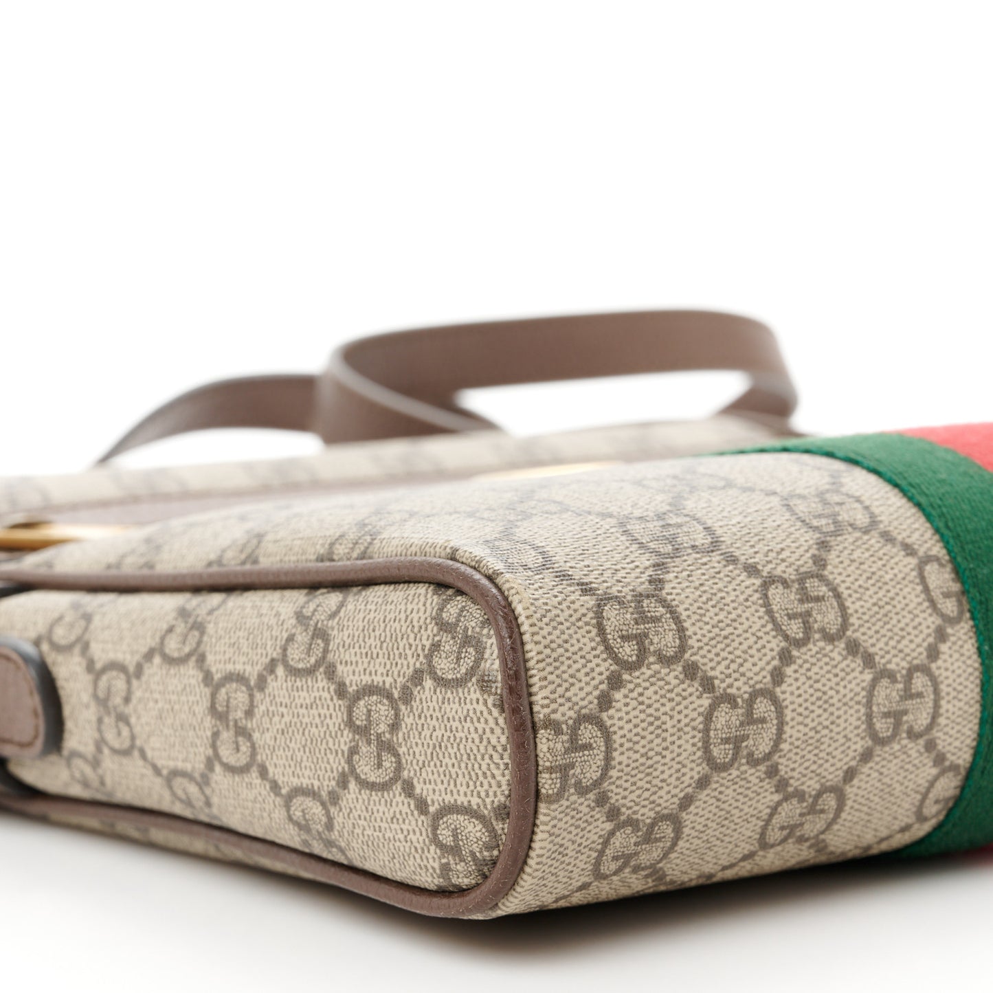 GG Supreme Monogram Web Small Ophidia Messenger Bag Brown