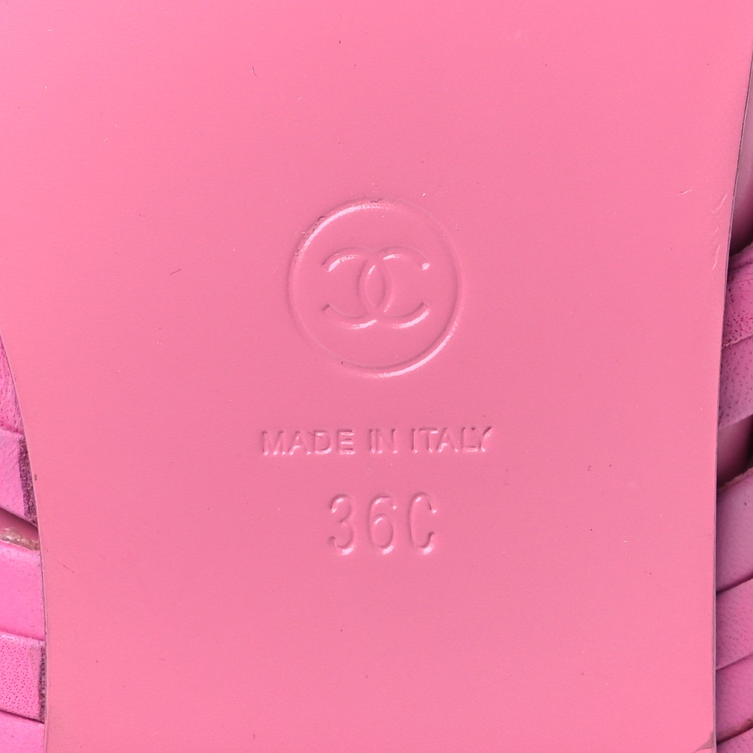 Chanel Calfskin Chain CC Thong Flat Sandals 36 Pink 6 of 9