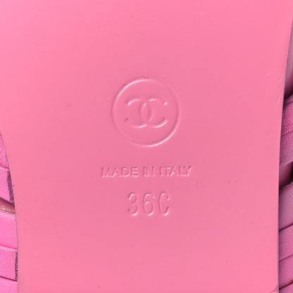 Chanel Calfskin Chain CC Thong Flat Sandals 36 Pink 6 of 9