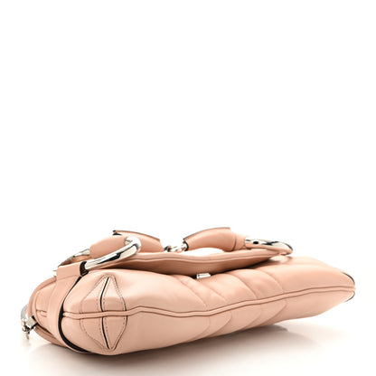 Gucci Nappa Vertical Matelasse Medium Maxi Horsebit Chain Shoulder Bag Pink Sand 4 of 11
