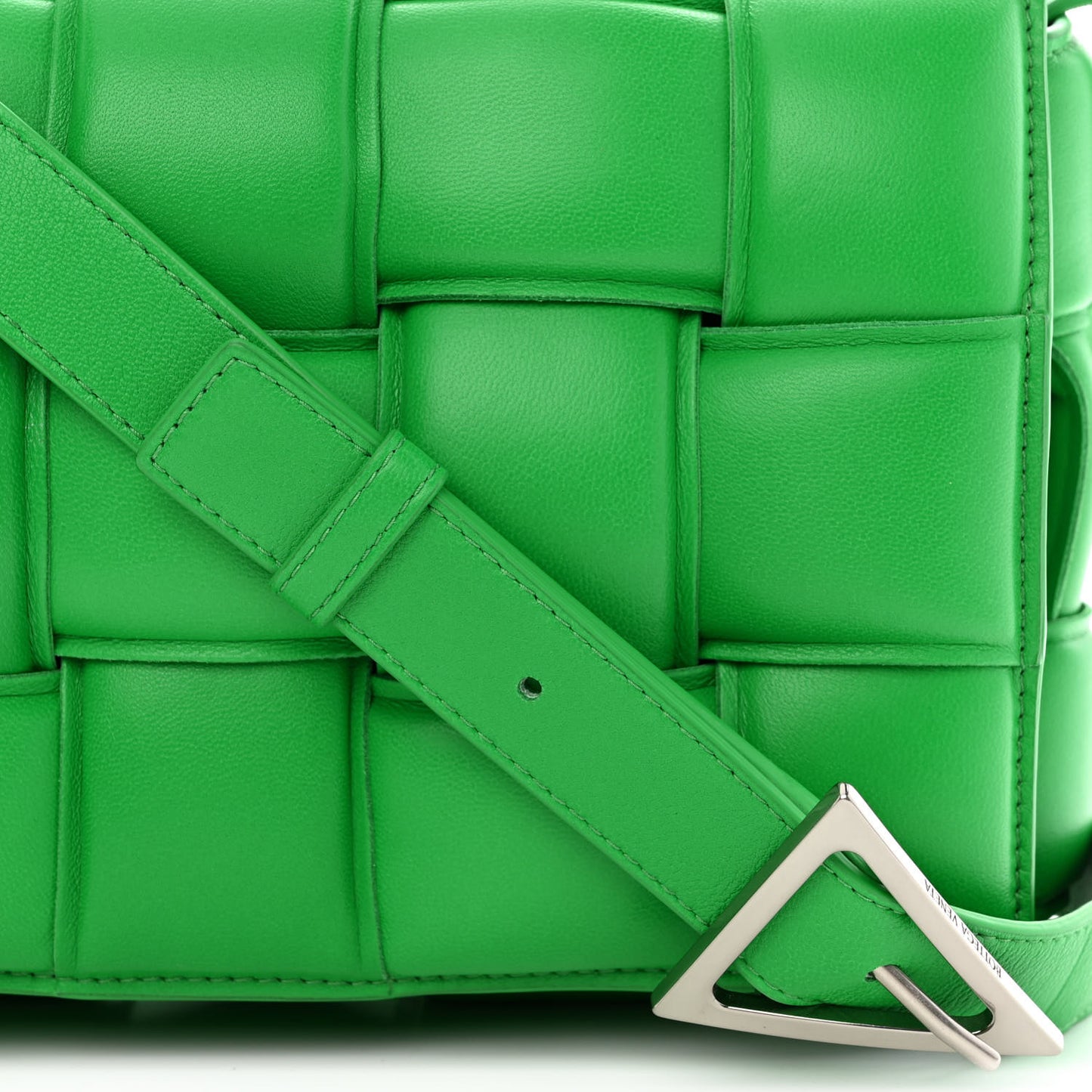 Nappa Maxi Intreccio Padded Cassette Crossbody Bag Parakeet