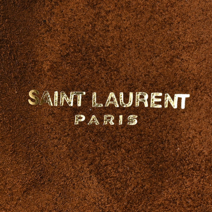 Saint Laurent Suede Jimmy 2Bridle Cross Slides 37 Brown 8 of 9