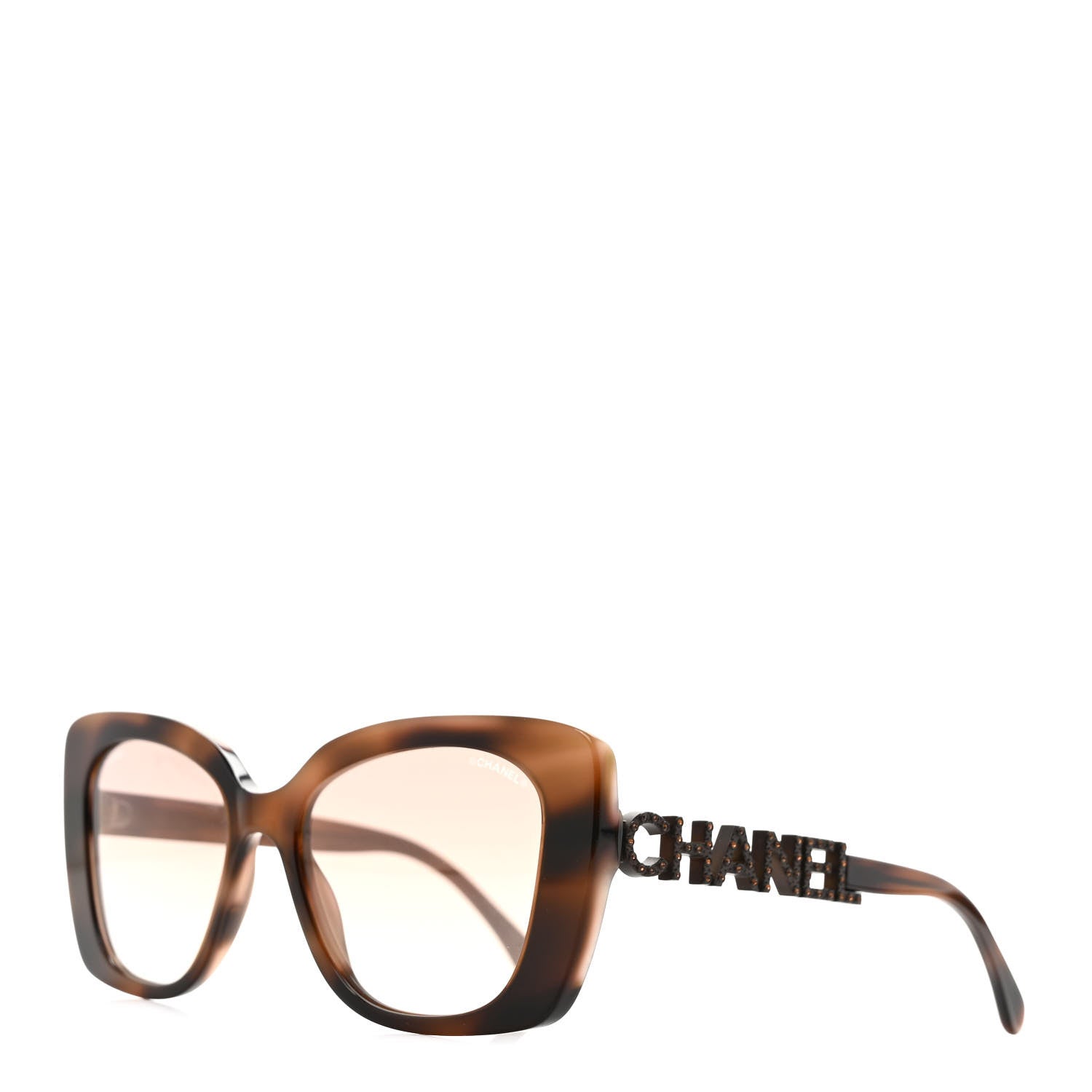Chanel Acetate Strass Square Sunglasses 5422 Tortoise 1 of 8