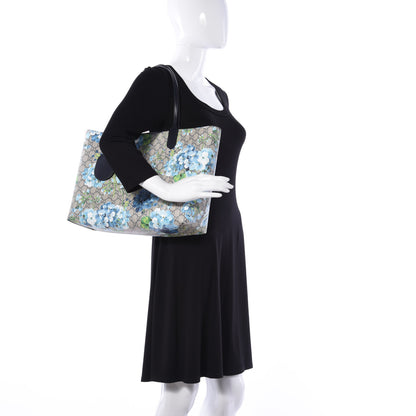 Gucci GG Supreme Monogram Blooms Medium Reversible Tote Beige Blue Navy 4 of 17