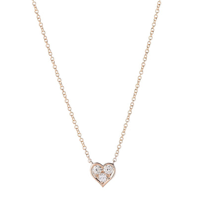 Tiffany 18K Rose Gold Diamond Heart Pendant Necklace 4 of 9