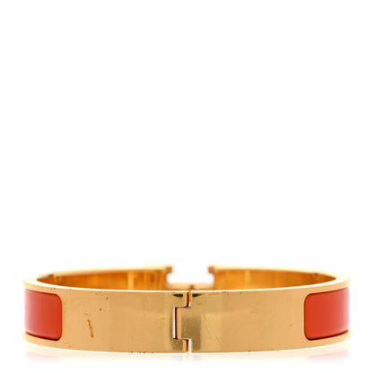 Hermes Enamel Narrow Clic Clac H Bracelet GM Orange 3 of 6