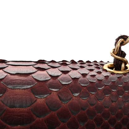 Chanel Snakeskin Mini Rectangular Flap Burgundy 11 of 13