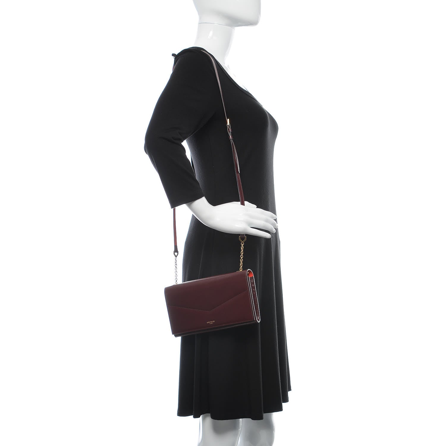 Givenchy Goatskin Edge Chain Wallet Aubergine 2 of 12