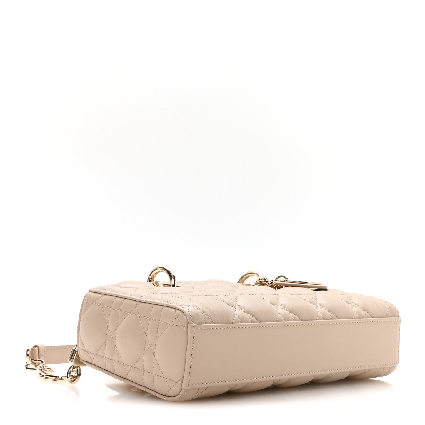 Lambskin Cannage Small Lady D-Joy Powder Beige
