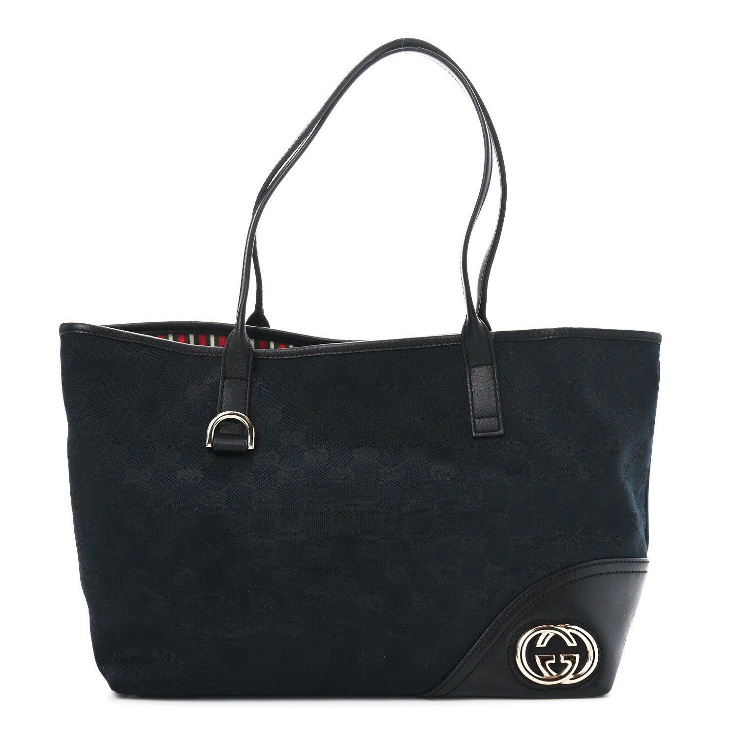 Gucci Monogram Medium New Britt Tote Black 1 of 10