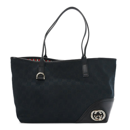 Gucci Monogram Medium New Britt Tote Black 1 of 10