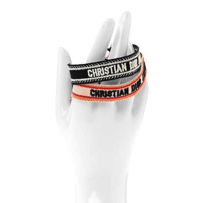 Christian Dior Woven Cotton J'Adior Friendship Bracelet Set Black Orange 2 of 6