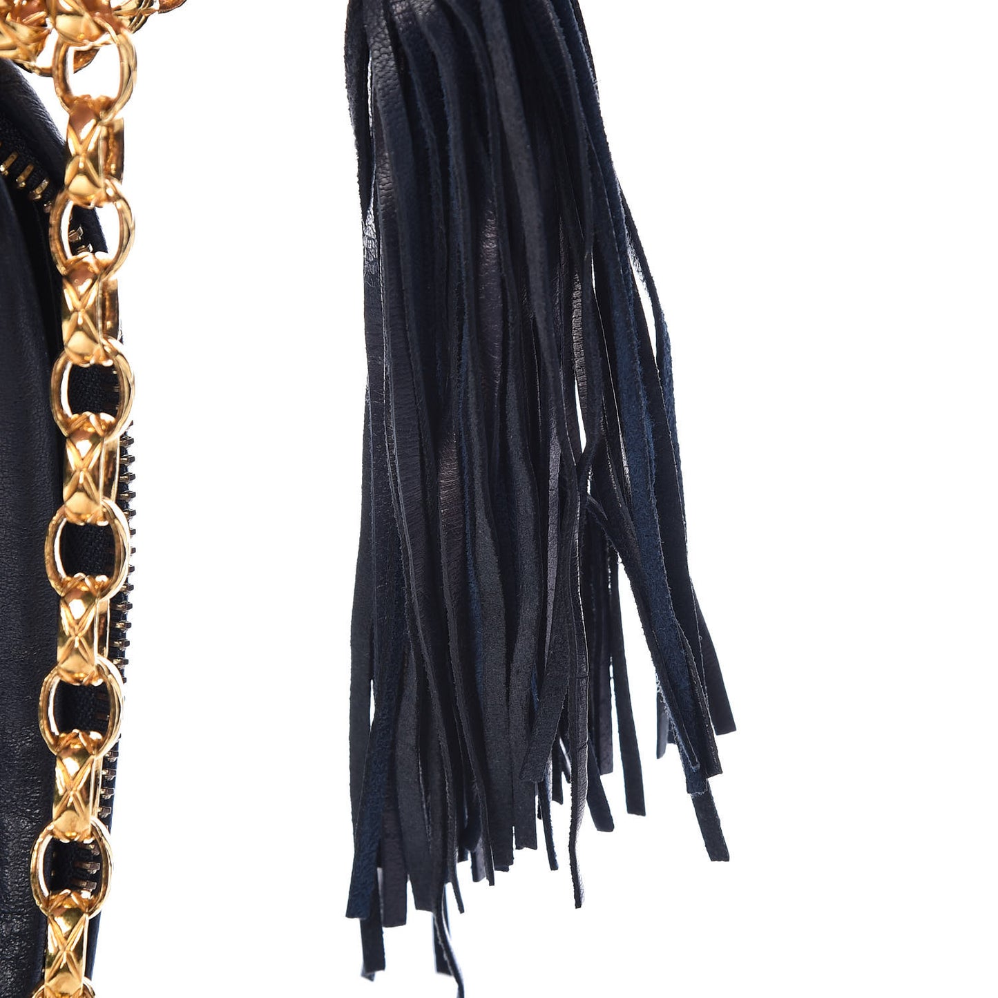 Lambskin Tassel Camera Case Navy White