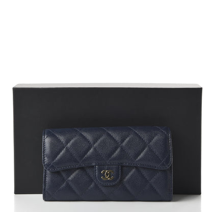 Chanel Caviar Quilted Medium Flap Wallet Blue 11 of 11