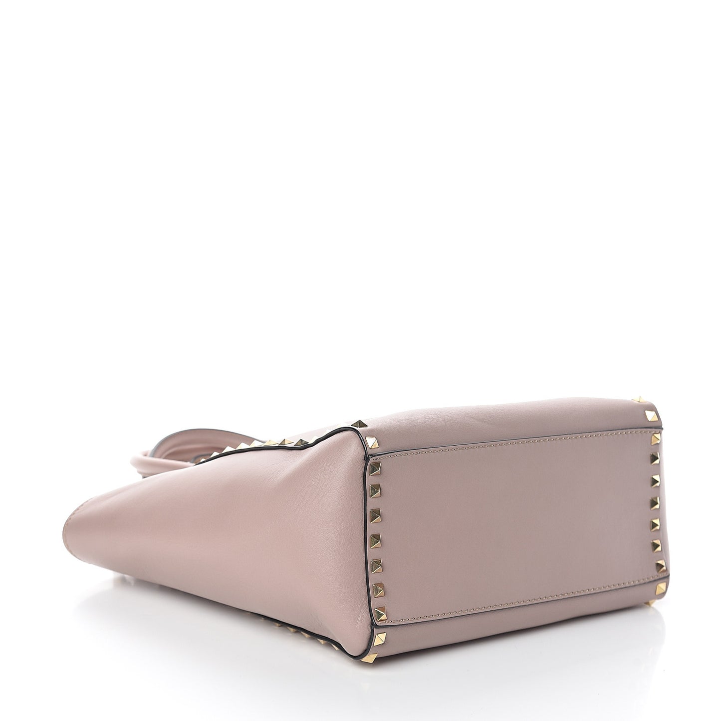 Vitello Rockstud Double Handle Tote Poudre