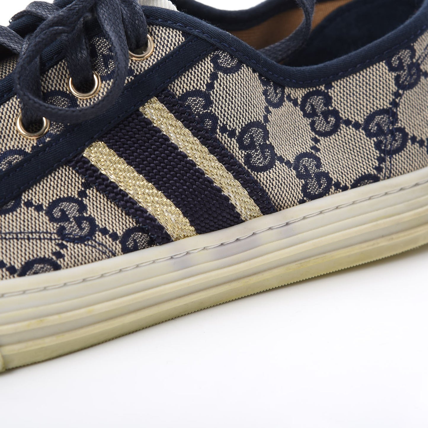 Monogram Web Sneakers 39 Navy Blue