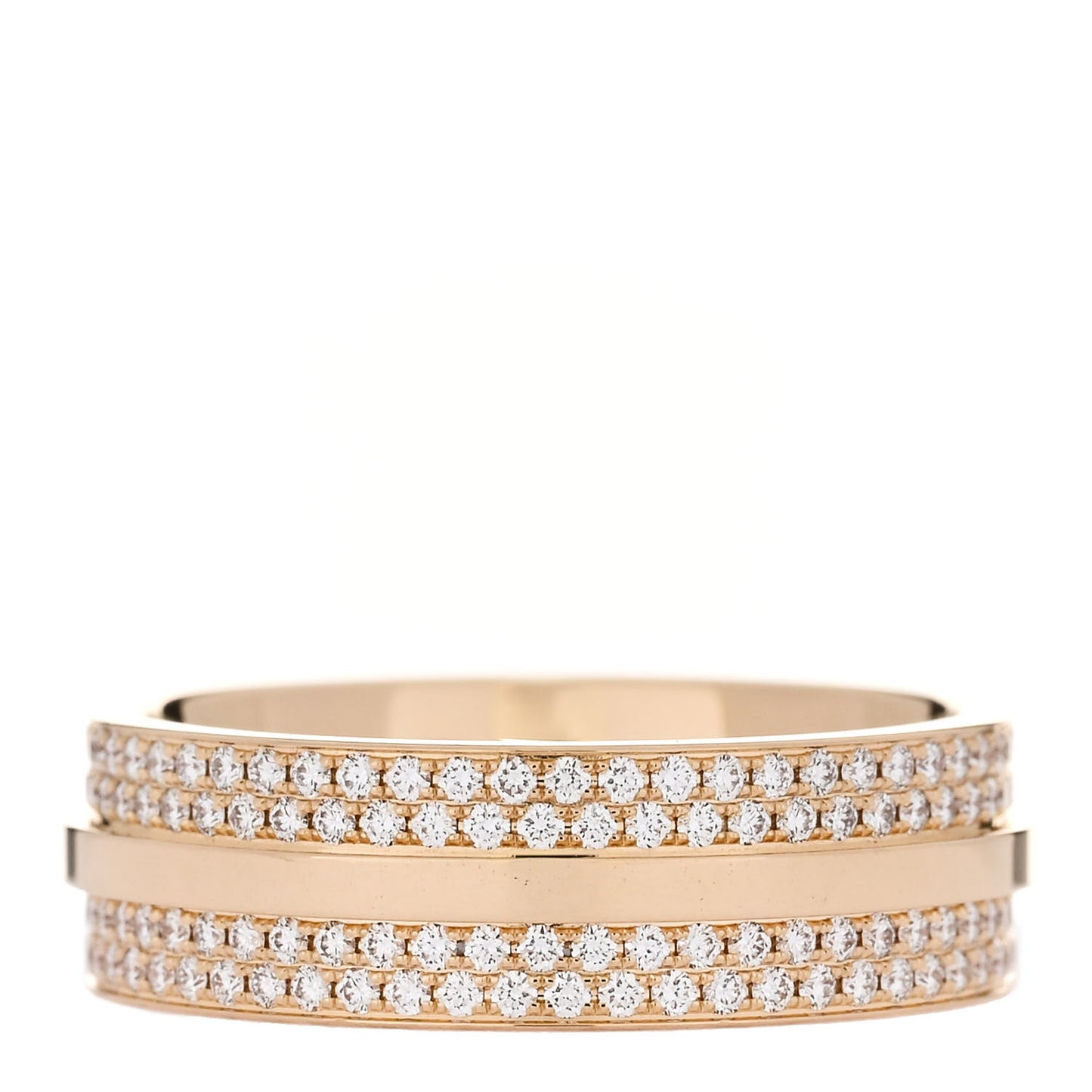 18K Yellow Gold Diamond Wide T Two Pave Ring 52 6