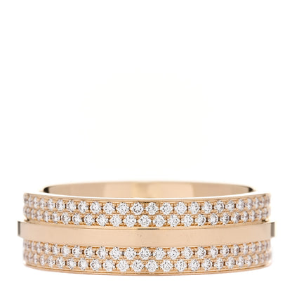 Tiffany 18K Yellow Gold Diamond Wide T Two Pave Ring 52 6 3 of 5