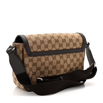 Gucci Monogram Flap Messenger Bag Beige Dark Brown 3 of 10