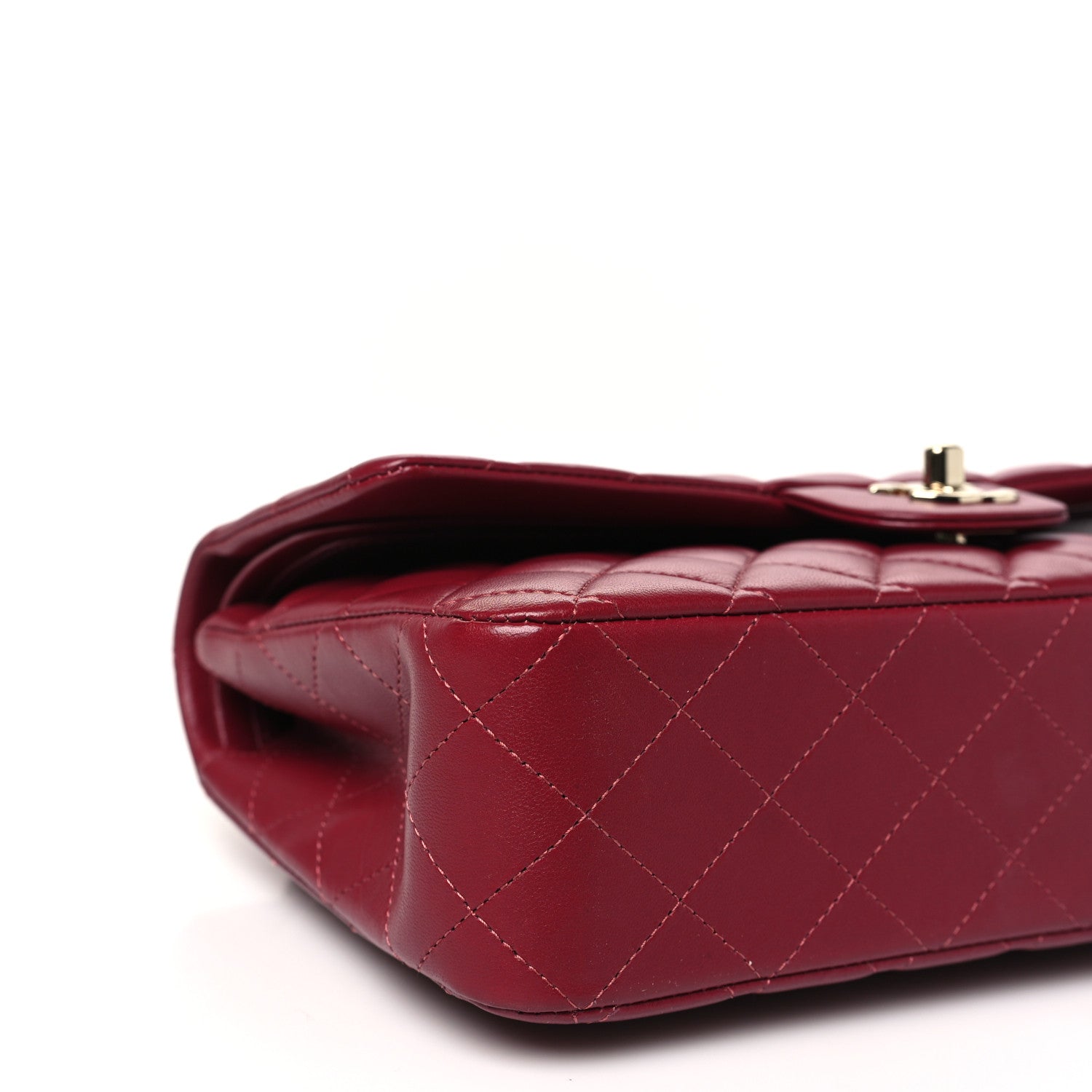 Chanel Lambskin Quilted Medium Double Flap Burgundy 9 of 10