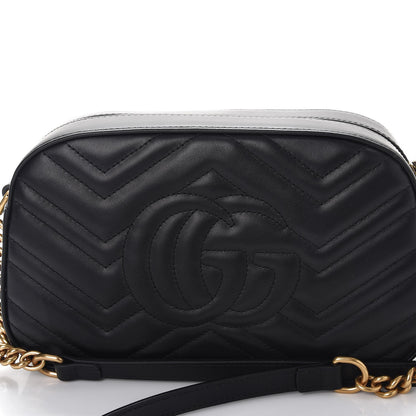 Gucci Calfskin Matelasse Animal Studs Small GG Marmont Chain Shoulder Bag Black 4 of 8