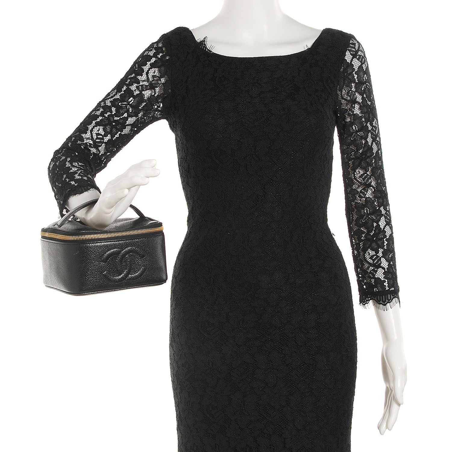 Chanel Caviar CC Small Cosmetic Case Black 2 of 7