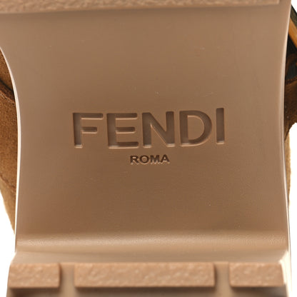 Fendi Suede Shearling Clogs 36.5 Caramello Latte 7 of 9