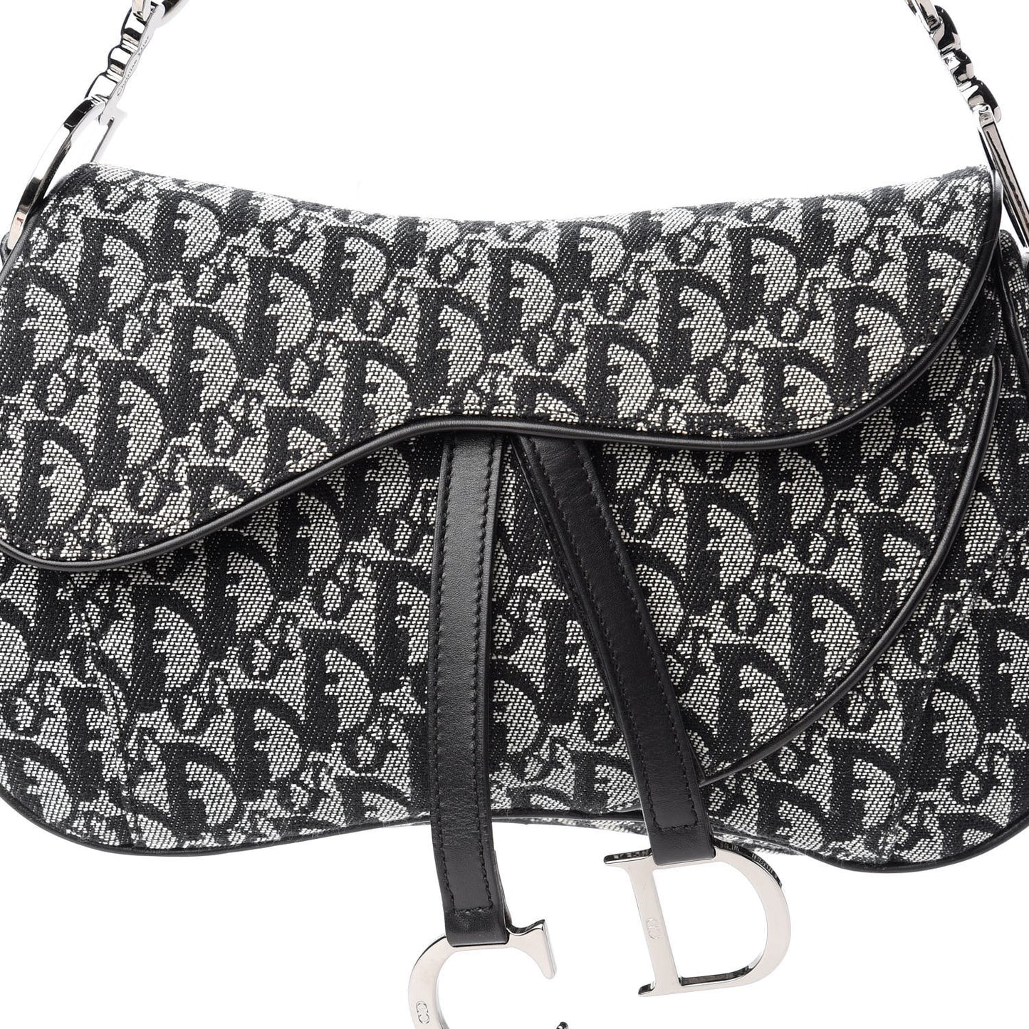 Monogram Double Saddle Bag Black