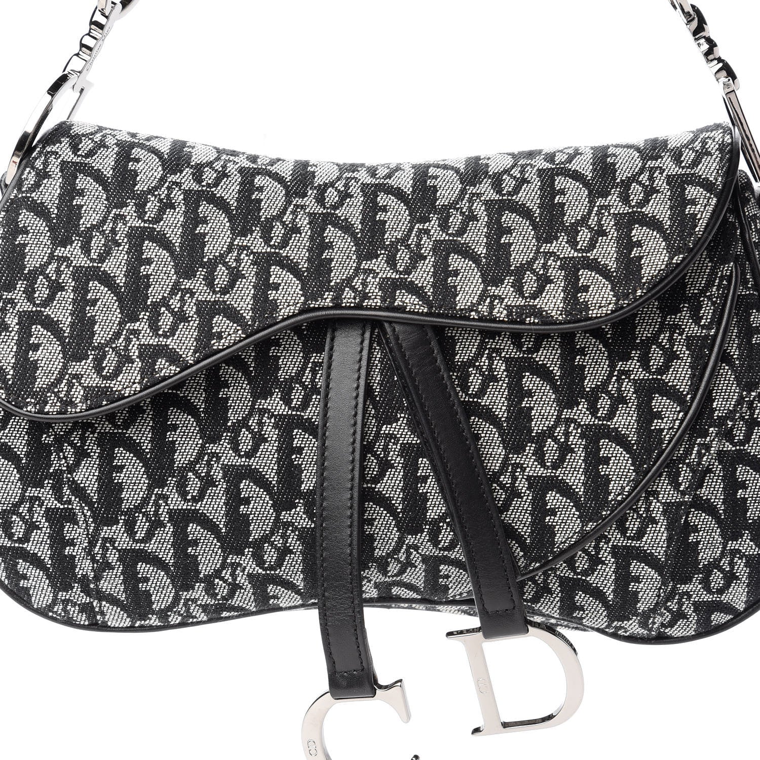 Christian Dior Monogram Double Saddle Bag Black 10 of 10