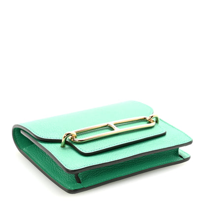 Hermes Evercolor Bi-Color Roulis Slim Wallet Menthe Vert Bosphore 5 of 8